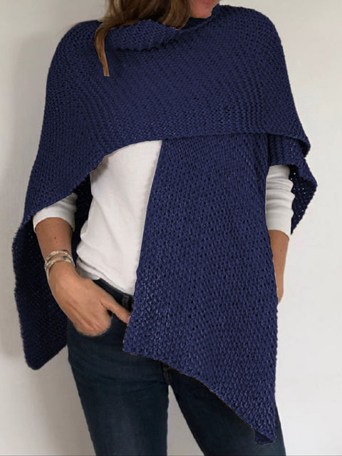 Women's Solid Color 3/4 Sleeve Casual Loose Knit Cardigan