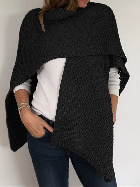 Women's Solid Color 3/4 Sleeve Casual Loose Knit Cardigan