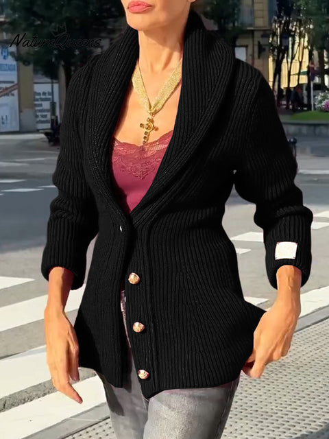 Women's Solid Color V-Neck Long Sleeve Casual Slim Fit Cardigan Sweater