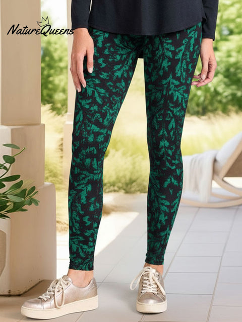 Women's Abstract Print Elastic Waist Tummy Control Butt Lifting Leggings