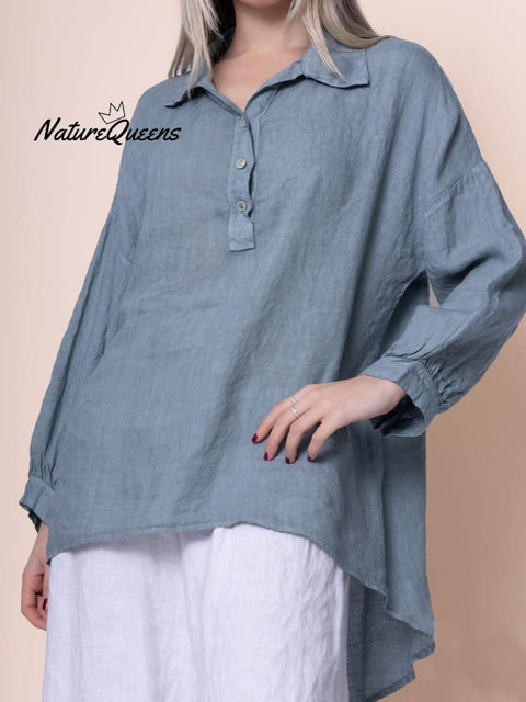 Women's Solid Color Casual Cotton Shirt