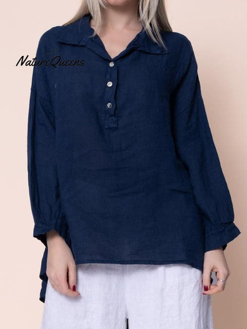 Women's Solid Color Casual Cotton Shirt