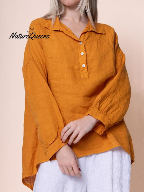 Women's Solid Color Casual Cotton Shirt