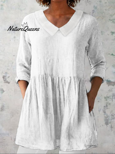 Women's Casual Linen V-neck Shirt