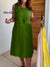 Women's Round Neck Pocket Cotton and Linen Dress