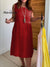 Women's Round Neck Pocket Cotton and Linen Dress