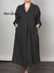 Women's V-Neck Pocket Cotton Dress