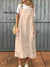 Women's Adjustable Shoulder Strap Pocket Cotton and Linen Dress