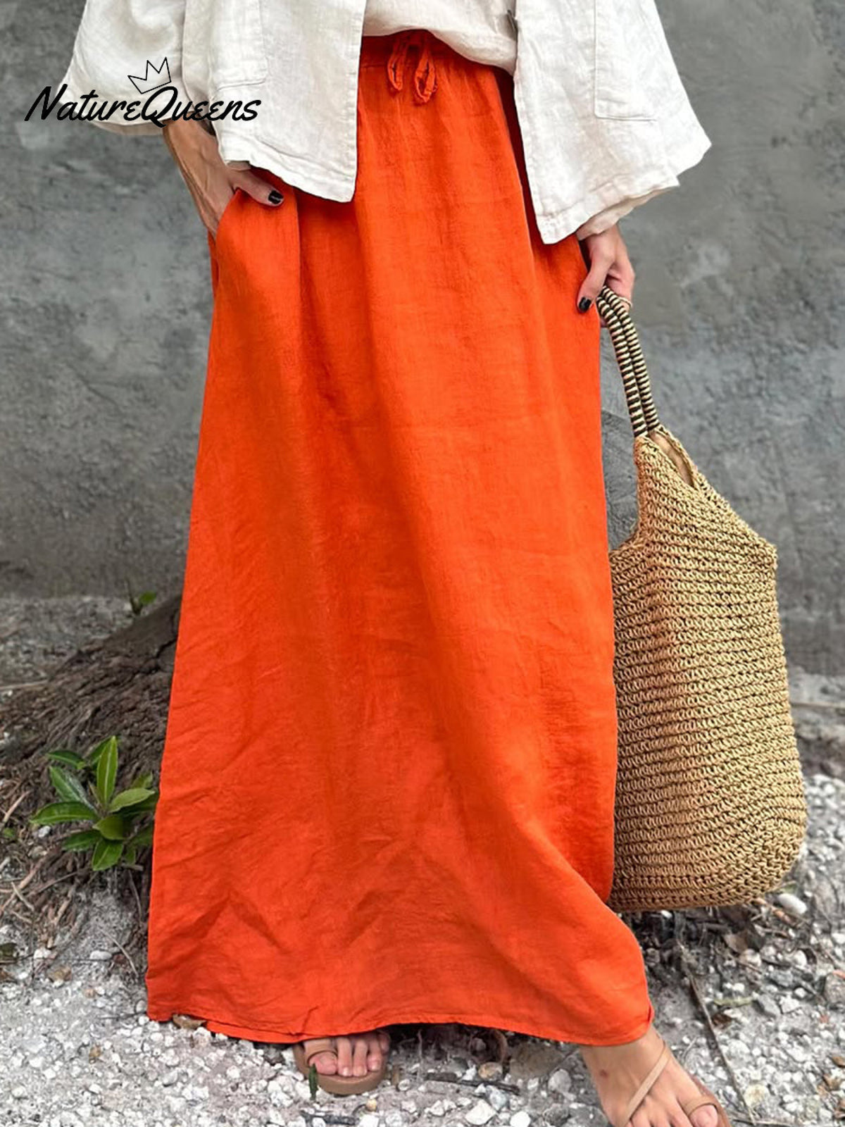 Women's Linen Pocket Skirt