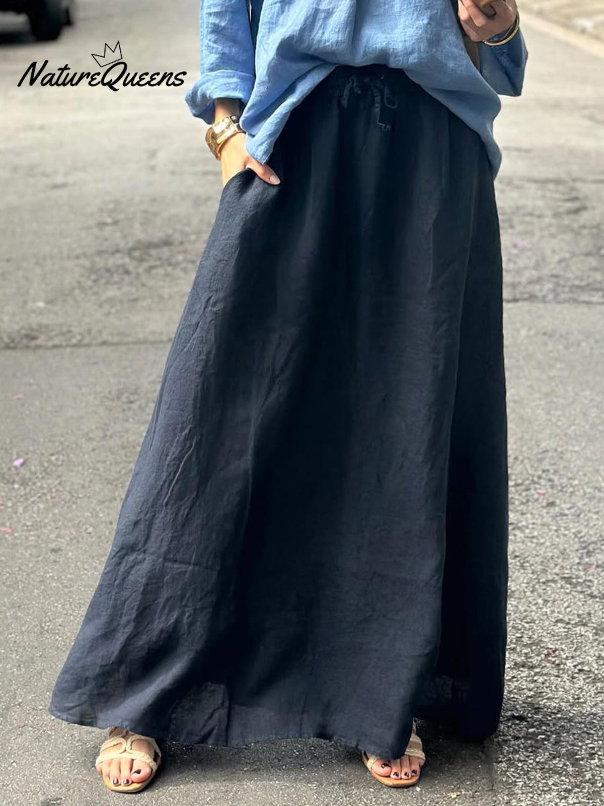 Women's Linen Pocket Skirt