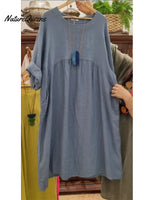 Women's Pocket Cotton and Linen Dress