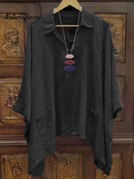 Women's Casual Cotton And Linen Shirt