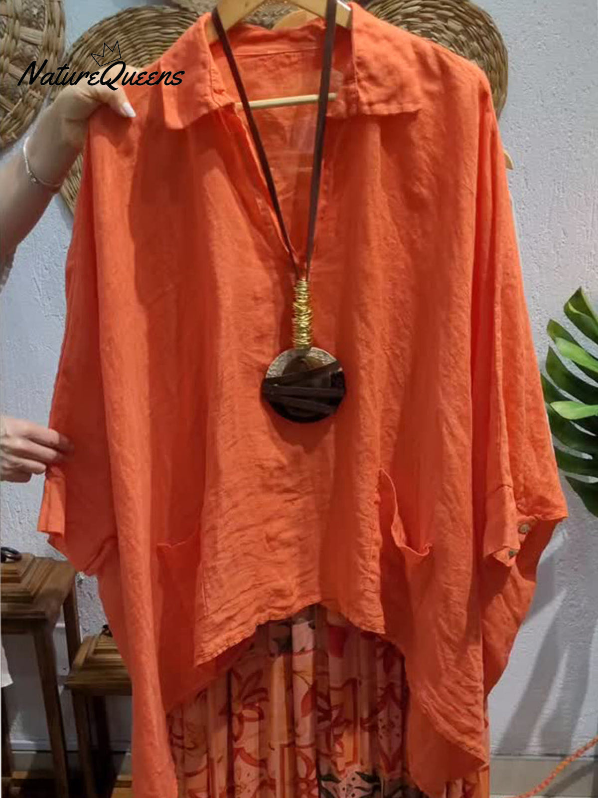 Women's Casual Cotton And Linen Shirt