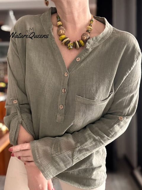 Women's Splicing Casual Cotton Shirt