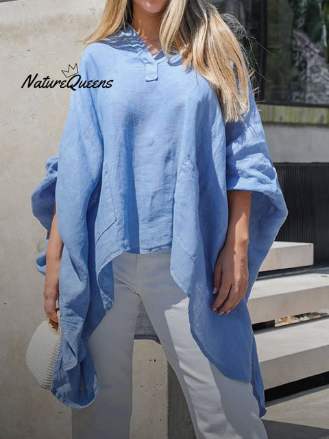 Women's Casual Cotton And Linen Shirt