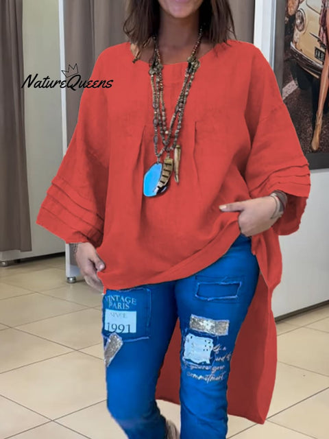 Women's Casual Cotton And Linen Shirt