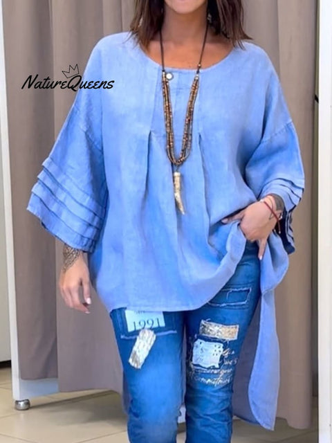Women's Casual Cotton And Linen Shirt