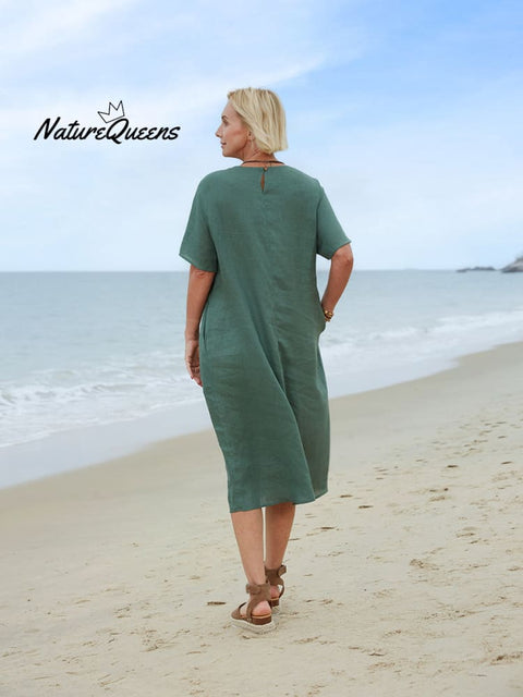 Women's Linen Pocket Dress