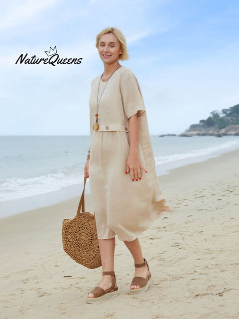 Women's Linen Pocket Dress