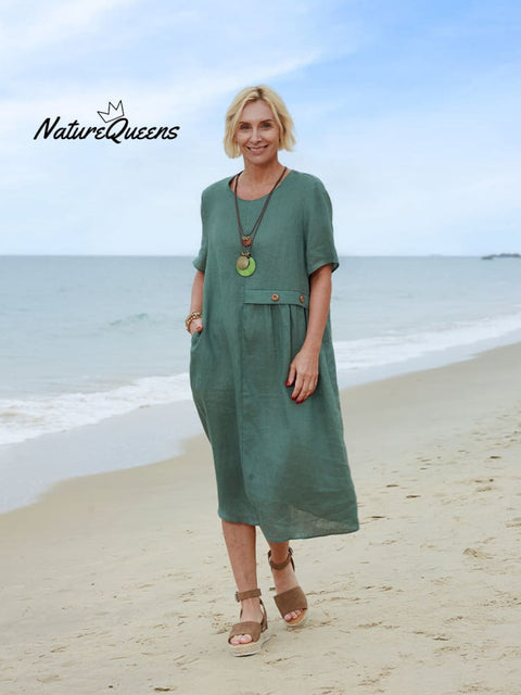 Women's Linen Pocket Dress