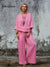 Women's 100% Linen Asymmetric Top and Pats Sets