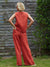 Women's 100% Linen Sleeveless Top and Pats Sets