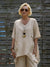 Women's V Neck 100% Linen Shirt