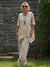Women's V Neck 100% Linen Shirt