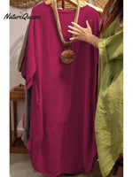 100% Linen Women's Casual Pocket Cotton and Line Dress