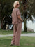 Women's Round Neck Ruffle 100% Linen Shirt