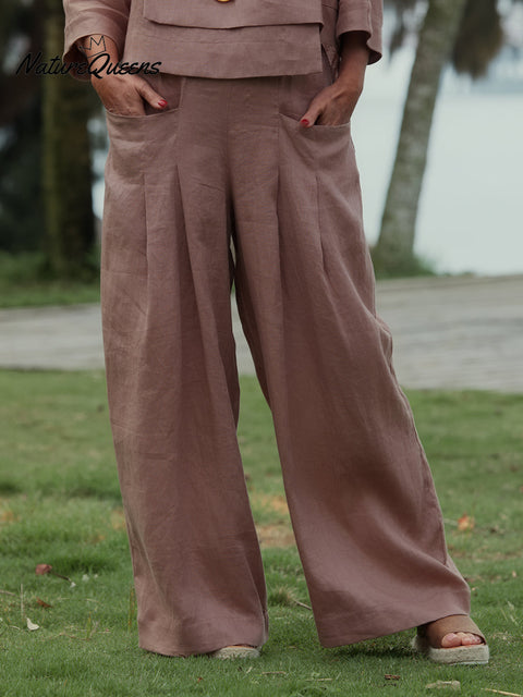 Women's 100% Linen Casual Pants