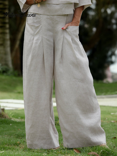 Women's 100% Linen Casual Pants