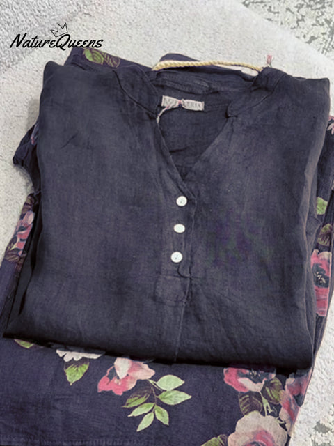 Women's  Casual Cotton And Linen Shirt