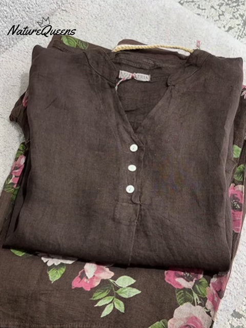 Women's  Casual Cotton And Linen Shirt