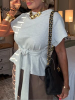 Women's Casual Lace-Up Cotton T-Shirt