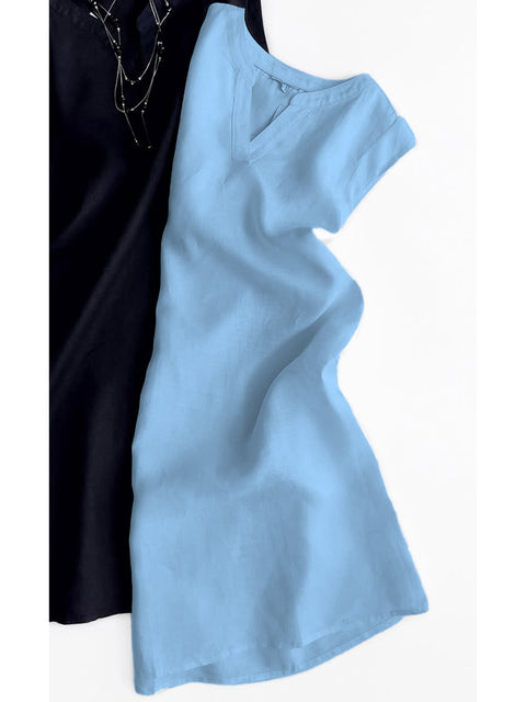 Women's Sleeveless V-neck Linen Top