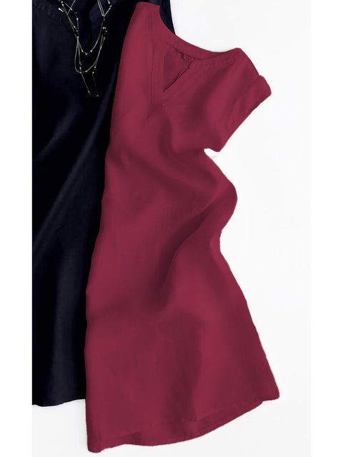 Women's Sleeveless V-neck Linen Top