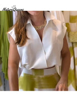 Women's Sleeveless Cotton and Linen Top