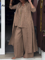 Women's Casual Cotton and Linen Long-sleeved Shirt