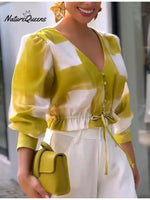 Women's Brushstroke Print Long Sleeve Top