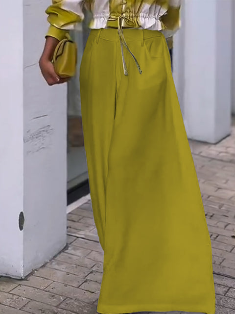 Women's Draped Flowy Wide-leg Pants
