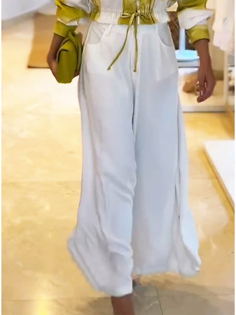 Women's Draped Flowy Wide-leg Pants