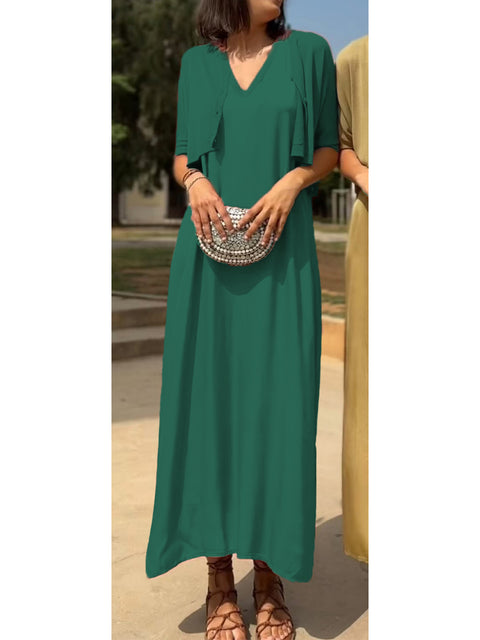 Women's Cozy Knitted Short Cardigan and Satin Sleeveless Dress Two-piece Set