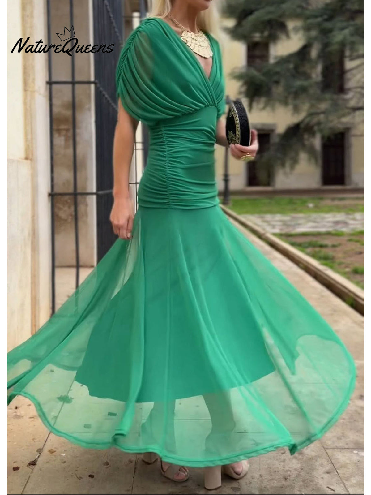 🔥Limited time promotion Women's Elegant Mesh Boutonniere Dress