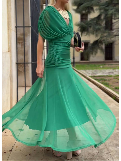 🔥Limited time promotion Women's Elegant Mesh Boutonniere Dress