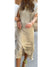 Women's Flowy Satin Crewneck Top and Skirt 2-Piece Set