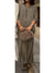 Women's Loose V-neck Knit Top and Satin Skirt Two-piece Set