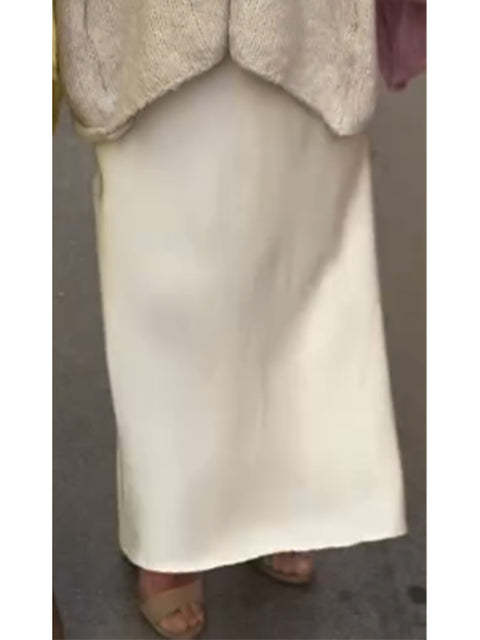 Women's Elegant Satin Solid Color Skirt
