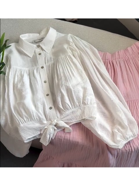 Women's Lightweight Lace-Up Long Sleeve Shirt