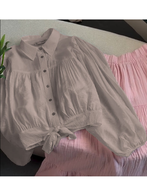 Women's Lightweight Lace-Up Long Sleeve Shirt